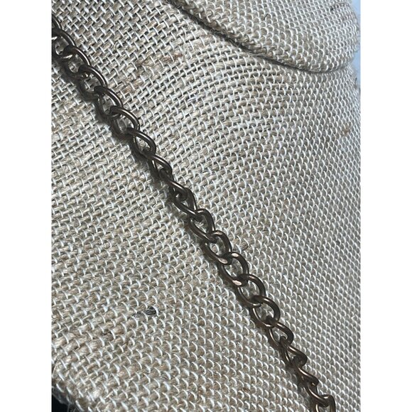 Vintage Inspired Red Geometric Statement Necklace Adjustable Bronze Chain Lobste - Picture 3 of 4